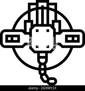 illustration vectorielle de l'icône de la ligne de recouvrement de recherche Illustration de Vecteur