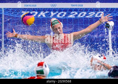TOKYO, JAPON - JUILLET 28 : ALDA Magyari de Hongrie lors du match des femmes du tournoi de water-polo olympique de Tokyo 2020 entre la Hongrie et les États-Unis au Centre de tatouage Waterpolo le 28 juillet 2021 à Tokyo, Japon (photo de Marcel ter Pals/Orange Pictures) Banque D'Images