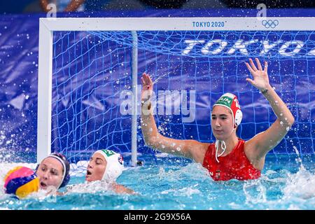 TOKYO, JAPON - JUILLET 28 : ALDA Magyari de Hongrie lors du match des femmes du tournoi de water-polo olympique de Tokyo 2020 entre la Hongrie et les États-Unis au Centre de tatouage Waterpolo le 28 juillet 2021 à Tokyo, Japon (photo de Marcel ter Pals/Orange Pictures) Banque D'Images