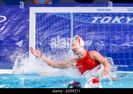 TOKYO, JAPON - JUILLET 28 : ALDA Magyari de Hongrie lors du match des femmes du tournoi de water-polo olympique de Tokyo 2020 entre la Hongrie et les États-Unis au Centre de tatouage Waterpolo le 28 juillet 2021 à Tokyo, Japon (photo de Marcel ter Pals/Orange Pictures) Banque D'Images