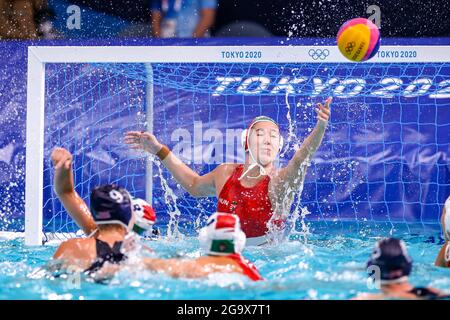 TOKYO, JAPON - JUILLET 28 : ALDA Magyari de Hongrie lors du match des femmes du tournoi de water-polo olympique de Tokyo 2020 entre la Hongrie et les États-Unis au Centre de tatouage Waterpolo le 28 juillet 2021 à Tokyo, Japon (photo de Marcel ter Pals/Orange Pictures) Banque D'Images