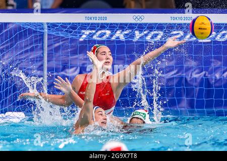 TOKYO, JAPON - JUILLET 28 : ALDA Magyari de Hongrie lors du match des femmes du tournoi de water-polo olympique de Tokyo 2020 entre la Hongrie et les États-Unis au Centre de tatouage Waterpolo le 28 juillet 2021 à Tokyo, Japon (photo de Marcel ter Pals/Orange Pictures) Banque D'Images