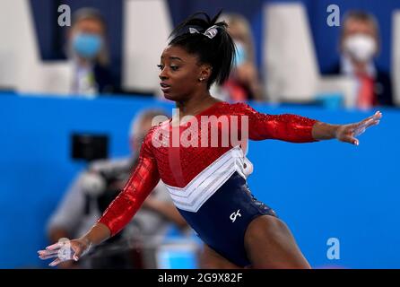 Photo du dossier datée du 27-07-2021 de Simone Biles des États-Unis. Date de publication : le mercredi 28 juillet 2021. Banque D'Images