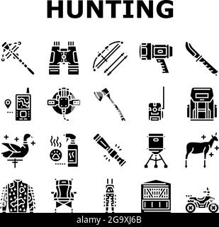 Collection de vente d'icônes de chasse vecteur Illustration de Vecteur