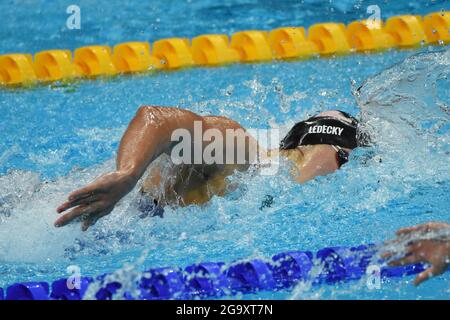 Tokyo, Japon, 28/07/21, Kathleen Ledecky participe à la compétition libre de 200m féminin lors des Jeux Olympiques Tokyo 2020, natation, le 28 juillet 2021 au centre aquatique de Tokyo, à Tokyo, Japon - photo Yoann Cambefort / Marti Media / DPPI Banque D'Images