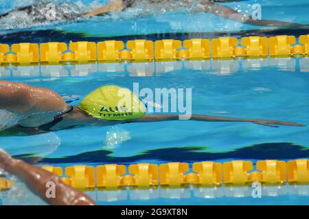 Tokyo, Japon, 28/07/21, Ariarne Titmus (AUS), championne olympique freestyle féminine de 200 m, lors des Jeux Olympiques Tokyo 2020, natation, le 28 juillet 2021 au centre aquatique de Tokyo, à Tokyo, Japon - photo Yoann Cambefort / Marti Media / DPPI Banque D'Images