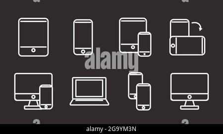 Icône smartphone Covid Passport. Vecteur isoler l'illusation noir et blanc modifiable d'un périphérique avec un signe de coronavirus Illustration de Vecteur