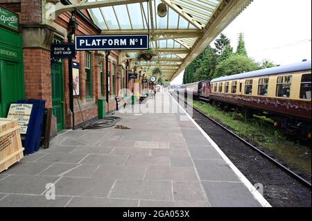 Gare de Loughborough sur la Great Central Railway. Banque D'Images