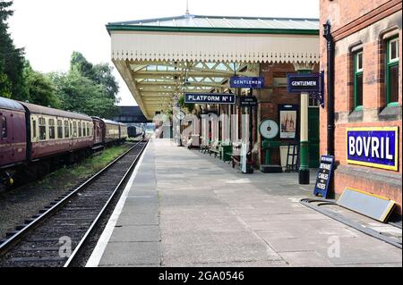 Gare de Loughborough sur la Great Central Railway. Banque D'Images