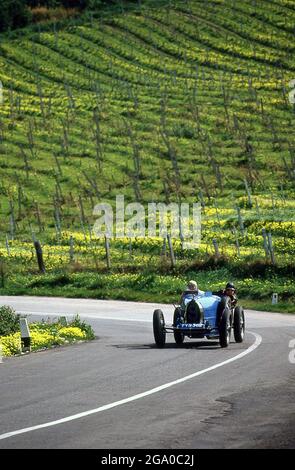 1926 Bugatti Type 35 sur le circuit routier Targa Florio Sicile en 1982 Banque D'Images