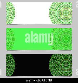 Ensemble de fond géométrique coloré de bannière de mandala florale horizontale Illustration de Vecteur