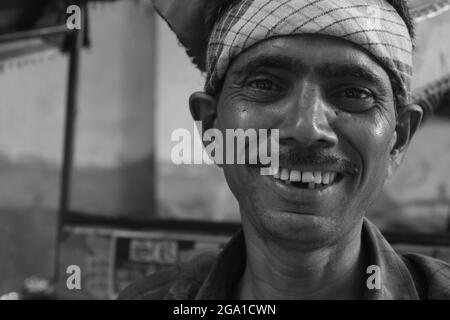 Portrait de l'homme indien pauvre Banque D'Images