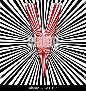 Monogramme de rayons de dessin de caractère V en majuscules Banque D'Images