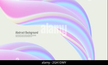 Arrière-plan abstrait avec formes 3d fluides, couleurs pastel brillantes, lignes souples formant une composition Illustration de Vecteur