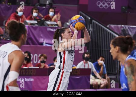 Marie-Eve PAGET (5) de France pendant les Jeux Olympiques Tokyo 2020, FRANCE-ITALIA le 24 juillet 2021 au Parc sportif urbain Aomi à Tokyo, Japon - photo Ann-Dee Lamour / CDP MEDIA / DPPI / LiveMedia Banque D'Images