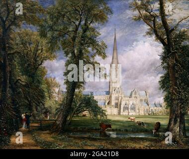 Cathédrale de Salisbury du jardin de l'évêque par John Constable (1776-1837), huile sur toile, 1826 Banque D'Images