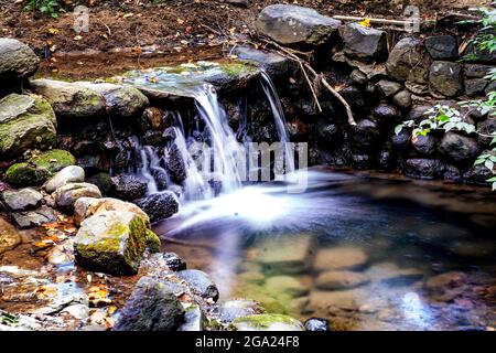 Dans le dell par les eaux en cascade Banque D'Images