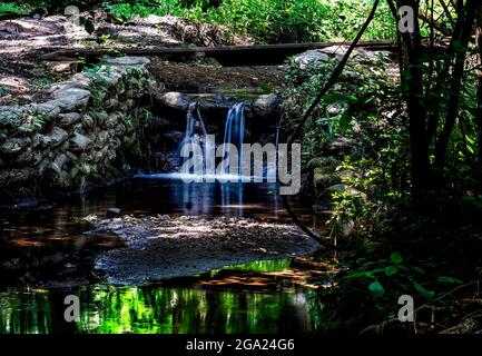 Dans le dell par les eaux en cascade Banque D'Images