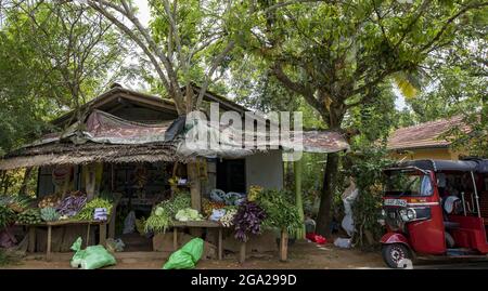 Boutique du village près de Galle, Sri Lanka; Wakwella, district de Galle, Sri Lanka Banque D'Images