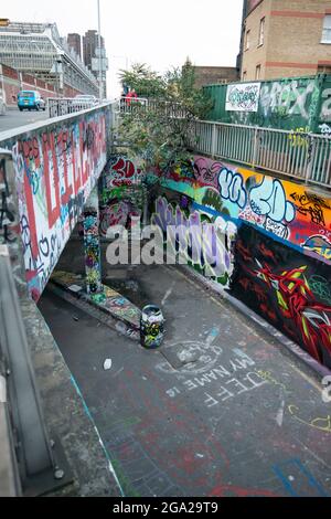 Le quartier des graffitis du tunnel, Londres Banque D'Images