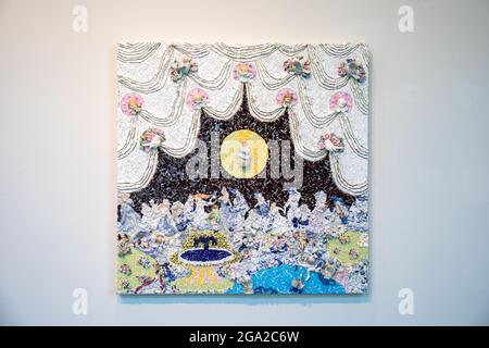 Œuvres de céramique et de mosaïque de porcelaine de Maria Stereo à l'exposition Suloinen melankolia ou Sweet Melancholy au musée d'art de Turku, Turku, Finlande Banque D'Images