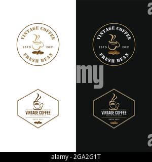 Image vectorielle du logo vintage de la boutique de café et de chocolat. Porte-noms et image vectorielle des logos de café et de café vintage Illustration de Vecteur
