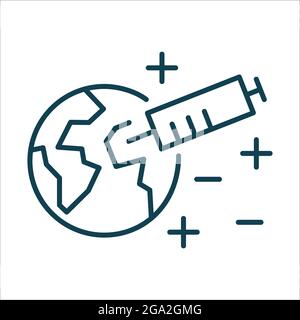 Icône de la ligne de vaccination et d'immunisation. Symbole isolé Illustration de Vecteur