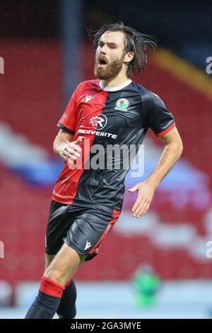 BLACKBURN, ROYAUME-UNI. 28 JUILLET Ben Brereton, de Blackburn Rovers, fait une chance manquée lors du match amical d'avant-saison entre Blackburn Rovers et Leeds United à Ewood Park, Blackburn, le mercredi 28 juillet 2021. (Credit: Pat Scaasi | MI News) Credit: MI News & Sport /Alay Live News Banque D'Images