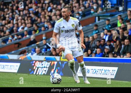 Blackburn, Royaume-Uni. 28 juillet 2021. Jack Harrison #22 de Leeds United en action pendant le match à Blackburn, Royaume-Uni le 7/28/2021. (Photo de Mark Cosgrove/News Images/Sipa USA) crédit: SIPA USA/Alay Live News Banque D'Images