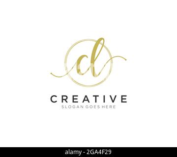 CL logo féminin beauté monogramme et élégant logo design, écriture logo de la signature initiale, mariage, mode, floral et botanique avec la création Illustration de Vecteur