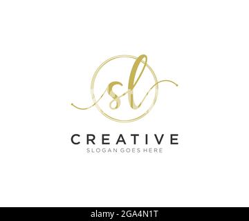 SL logo féminin beauté monogramme et élégant logo design, écriture logo de la signature initiale, mariage, mode, floral et botanique avec la création Illustration de Vecteur