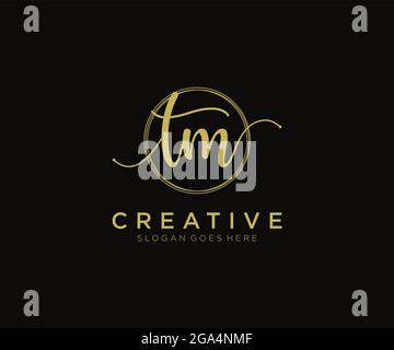 TM logo féminin beauté monogramme et élégant logo design, écriture logo de la signature initiale, mariage, mode, floral et botanique avec créatif Illustration de Vecteur