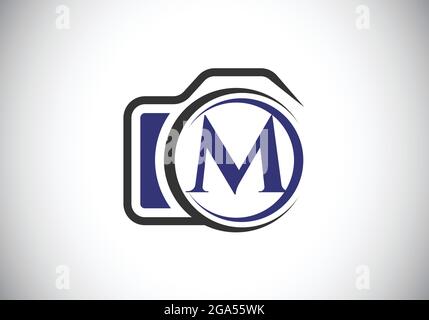 Lettre initiale du monogramme M avec une icône représentant une caméra. Illustration vectorielle du logo de photographie. Design moderne du logo pour les entreprises et les entreprises de photographie Illustration de Vecteur