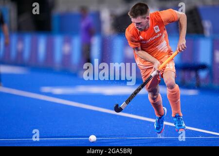 TOKYO, JAPON - JUILLET 27 : Thierry Brinkman des pays-Bas participant au Pool B des hommes lors des Jeux Olympiques de Tokyo 2020 au Stade de hockey de l'Oi le 27 juillet 2021 à Tokyo, Japon (photo de Yannick Verhoeven/Orange Pictures) NOCNSF Banque D'Images
