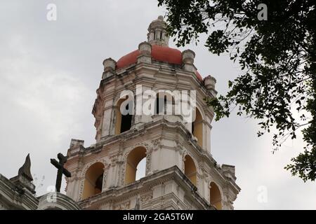 Aperçu de la ville coloniale de Puebla, Mexique Banque D'Images