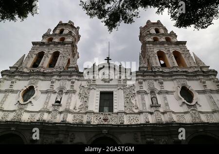 Aperçu de la ville coloniale de Puebla, Mexique Banque D'Images