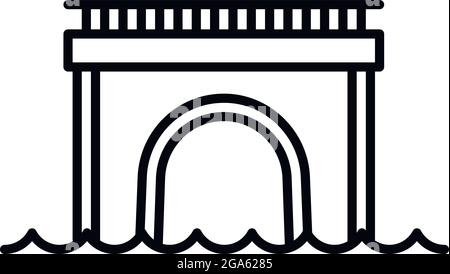 Icône de pont de colonnes. Les colonnes de contour poncent l'icône de vecteur pour la conception de Web isolée sur fond blanc Illustration de Vecteur