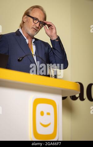 John porter, PDG de Telenet, photographié lors d'une conférence de presse sur les résultats semestriils 2021 du groupe de télécommunications belge Telenet, jeudi 29 juillet 2021 à TH Banque D'Images