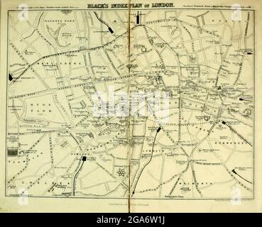 Black's Index Plan de Londres du livre ' Londres et ses environs : un guide pratique de la métropole et de ses environs, illustré par des cartes, plans et vues ' par Adam et Charles Black publié à Édimbourg par A. & C. Black 1862 Banque D'Images