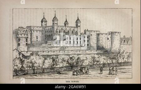 Tour de Londres du livre « Londres et ses environs : un guide pratique de la métropole et de ses environs, illustré par des cartes, plans et vues » par Adam et Charles Black publié à Édimbourg par A. & C. Black 1862 Banque D'Images