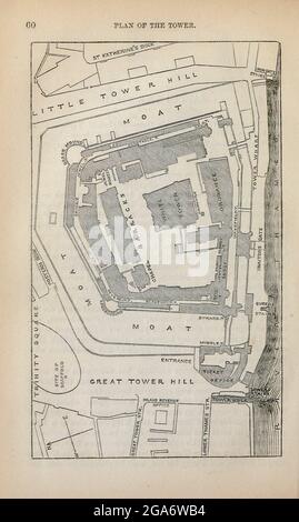 Tour de Londres du livre « Londres et ses environs : un guide pratique de la métropole et de ses environs, illustré par des cartes, plans et vues » par Adam et Charles Black publié à Édimbourg par A. & C. Black 1862 Banque D'Images