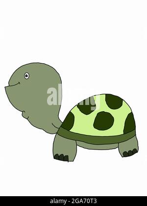 mignon, dessin animé, tortue, illustration d'animaux. Banque D'Images