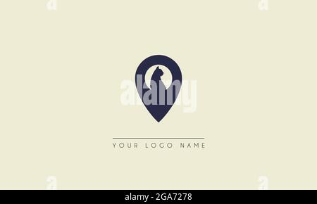 animaux de compagnie chat de chien avec l'icône de symbole d'emplacement de carte d'épingle illustration de la conception graphique vectorielle Illustration de Vecteur