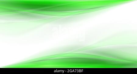 Onde de fumée verte à l'arrière. Illustration abstraite stylisée du mouvement ondulée. Lignes brillantes et douces créées à l'aide de l'outil de mélange sur fond blanc. Courbe lisse str Illustration de Vecteur