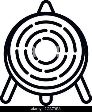 Icône de cible bois Archer. Contour icône de vecteur de cible de bois Archer pour la conception de sites Web isolée sur fond blanc Illustration de Vecteur