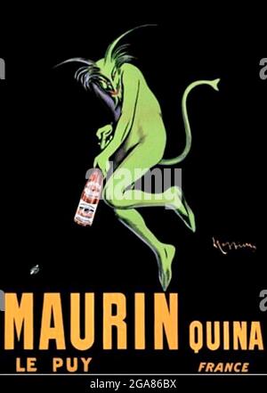 Affiche emblématique Leonetto Cappiello pour la boisson alcoolisée Maurin Quina Banque D'Images