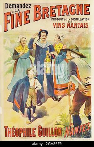 Affiche ancienne - distillerie Theophile Guillon Banque D'Images