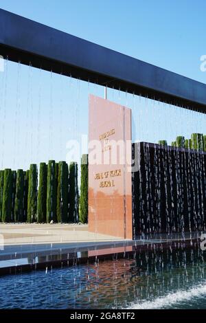 Riverside, Californie États-Unis - 16 juin 2021 : Fontaine commémorative de la Médaille d'honneur des États-Unis d'Amérique Banque D'Images
