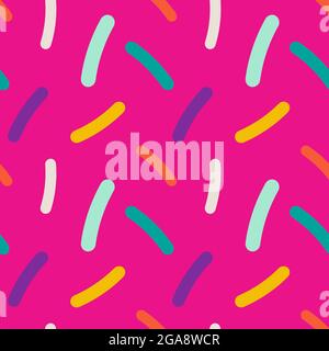 Motif arc-en-ciel. Pour textile, application de produit. Fond rose. Doux et amusant. Illustration vectorielle, conception plate Illustration de Vecteur