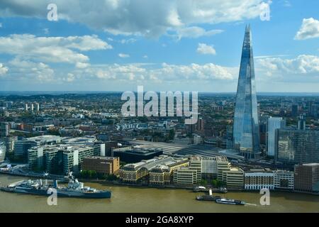 Vue aérienne de Londres Southwark avec le Shard, le plus haut bâtiment du Royaume-Uni Banque D'Images